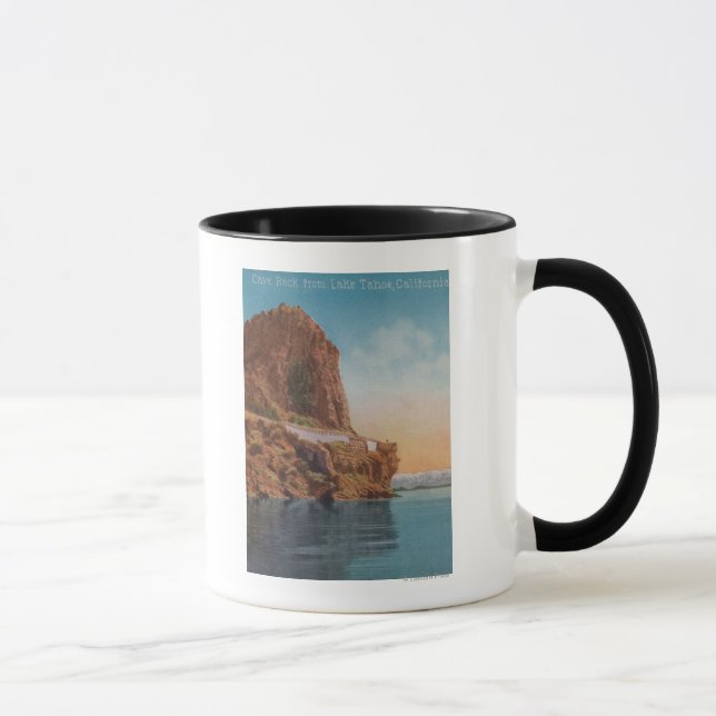 Lake Tahoe, CA - Cave Rock from the Lake View Mug (Right)