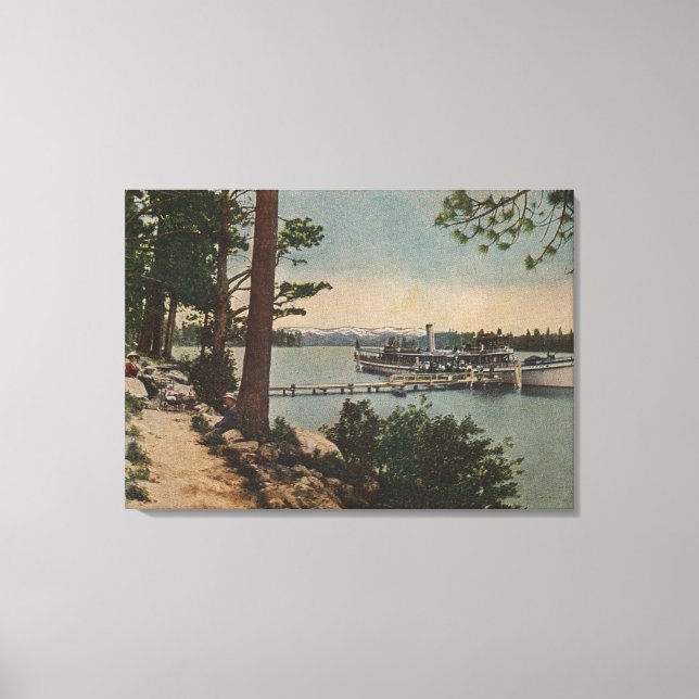 Lake Tahoe, CA - Emerald Bay View with Steamer Canvas Print (Front)