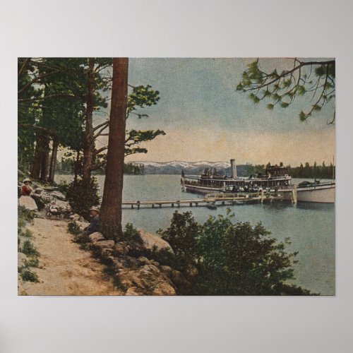 Lake Tahoe CA _ Emerald Bay View with Steamer Poster