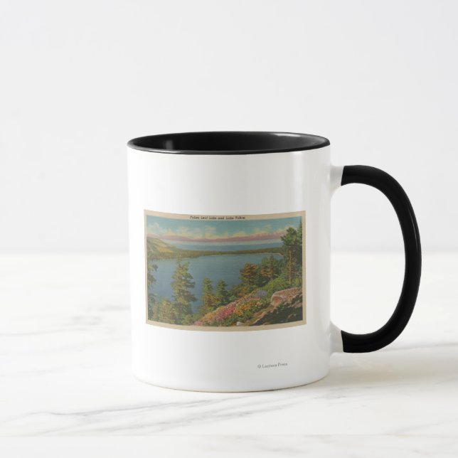 Lake Tahoe, CA - Fallen Leaf Lake and Lake Tahoe Mug (Right)