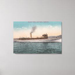 Lake Tahoe, CA - Steamer Tahoe Large Wood Ship Canvas Print