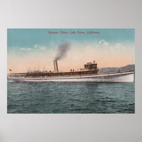 Lake Tahoe CA _ Steamer Tahoe Large Wood Ship Poster