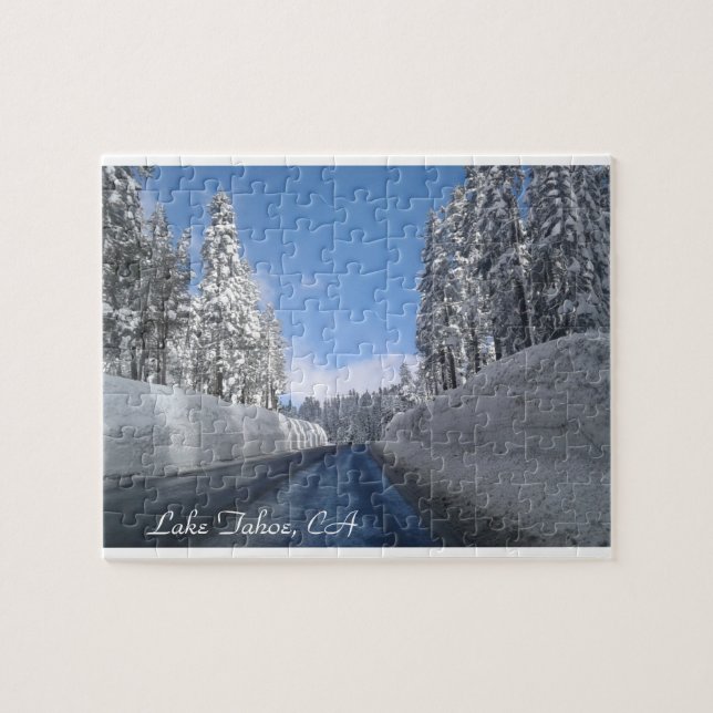 Lake Tahoe, CA with lots of Snow Puzzle (Horizontal)