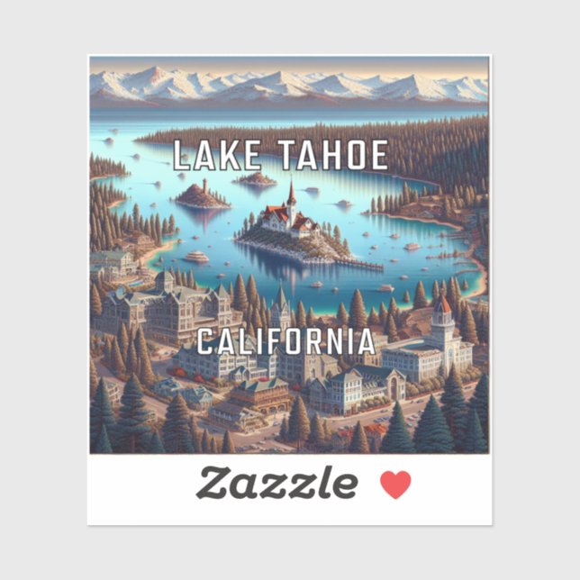 Lake Tahoe California 3 Inch Vinyl Sticker (Sheet)