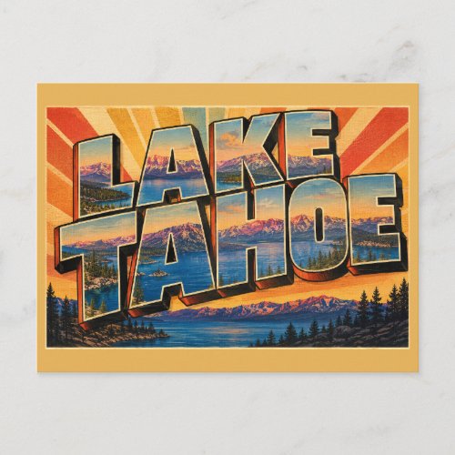 Lake Tahoe California Alpine Lake Mountain Art Postcard