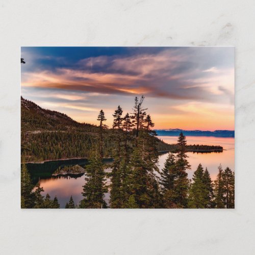 Lake Tahoe California at Sunset Customizable Postcard