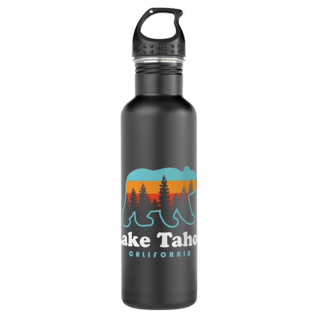 Lake Tahoe California Bear Mountains Hiking Pullov Stainless Steel Water Bottle (Front)