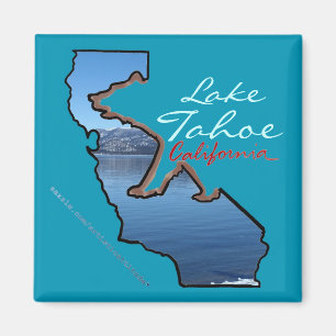 Lake Tahoe California blue bear outline magnet