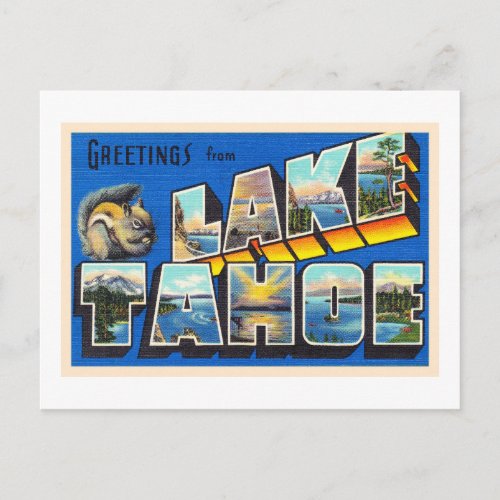 Lake Tahoe California CA Large Letter Postcard