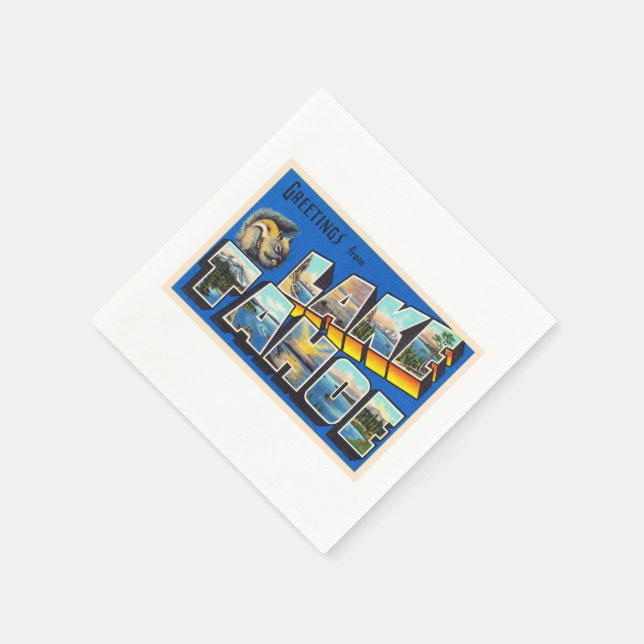 Lake Tahoe California CA Large Letter Postcard Napkins (Corner)