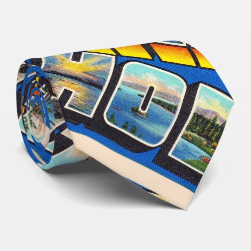 Lake Tahoe California CA Large Letter Postcard Neck Tie