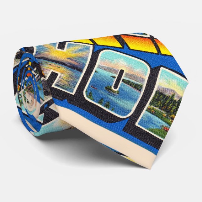 Lake Tahoe California CA Large Letter Postcard Neck Tie (Rolled)