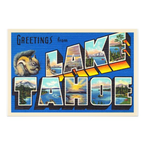 Lake Tahoe California CA Large Letter Postcard Photo Print