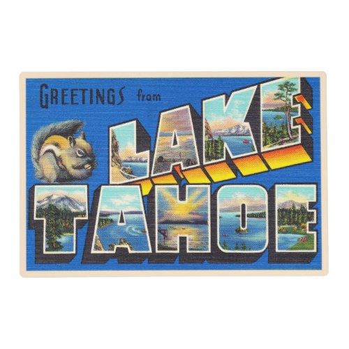 Lake Tahoe California CA Large Letter Postcard Placemat