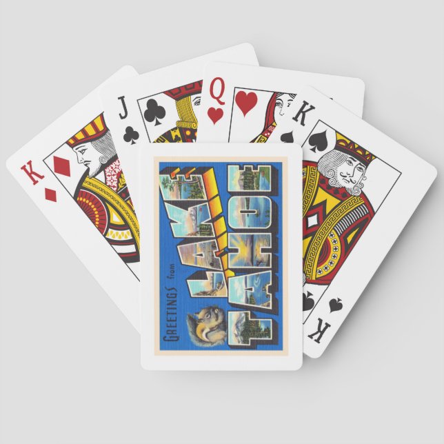 Lake Tahoe California CA Large Letter Postcard Poker Cards (Back)