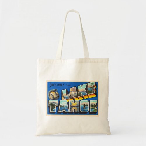 Lake Tahoe California CA Large Letter Postcard Tote Bag