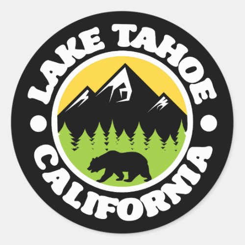 Lake TahoeCalifornia Classic Round Sticker