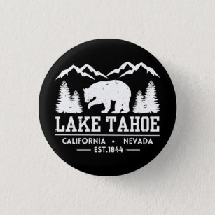 Lake Tahoe - California Grizzly Bear Mountains Button