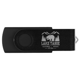 Lake Tahoe - California Grizzly Bear Mountains Flash Drive