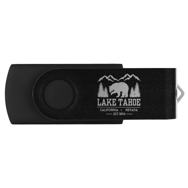 Lake Tahoe - California Grizzly Bear Mountains Flash Drive (Front)