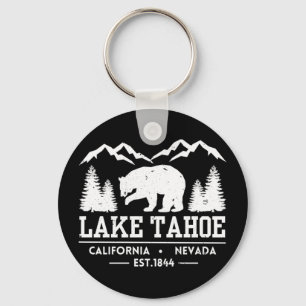 Lake Tahoe - California Grizzly Bear Mountains Keychain