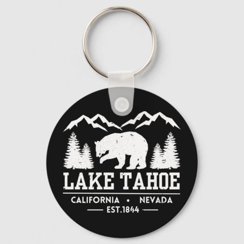Lake Tahoe _ California Grizzly Bear Mountains Keychain