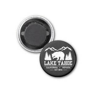 Lake Tahoe - California Grizzly Bear Mountains Magnet