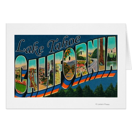 Lake Tahoe, California - Large Letter Scenes 2 Cards (Front Horizontal)