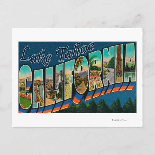 Lake Tahoe California _ Large Letter Scenes 2 Postcard