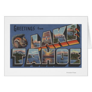 Lake Tahoe, California - Large Letter Scenes Cards
