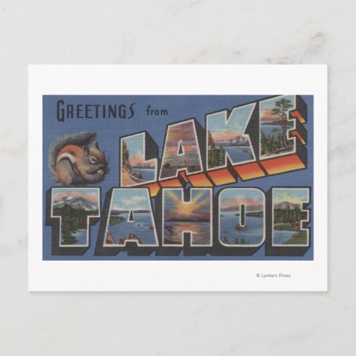 Lake Tahoe California _ Large Letter Scenes Postcard