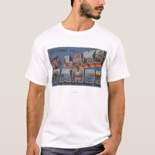 Lake Tahoe, California - Large Letter Scenes T-Shirt