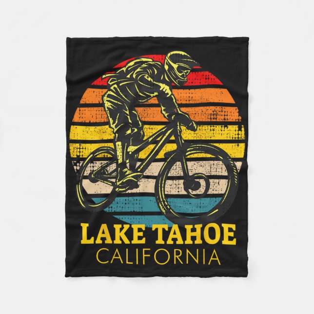 Lake Tahoe California Mountain Biking  Fleece Blanket (Front)