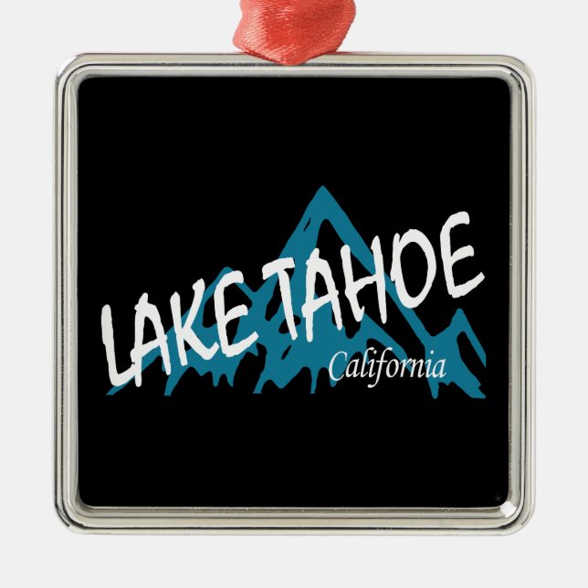 Lake Tahoe California Mountains Metal Ornament (Front)
