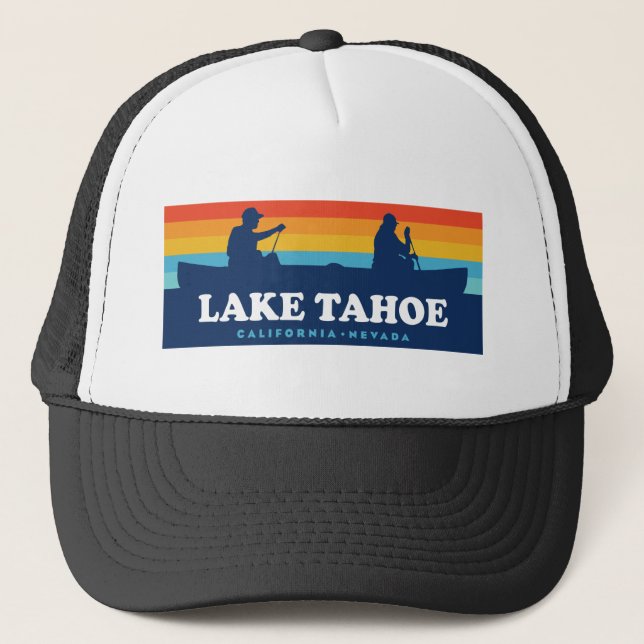 Lake Tahoe California Nevada Canoe Trucker Hat (Front)