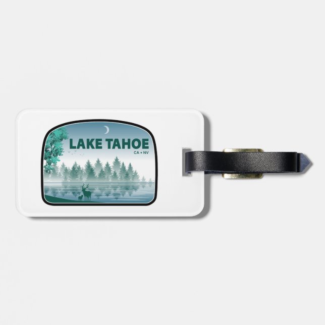 Lake Tahoe California Nevada Deer Luggage Tag (Back Horizontal)