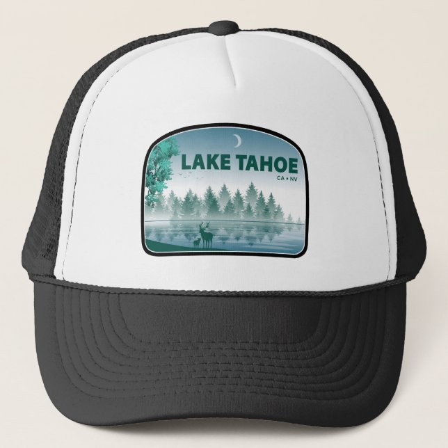 Lake Tahoe California Nevada Deer Trucker Hat (Front)