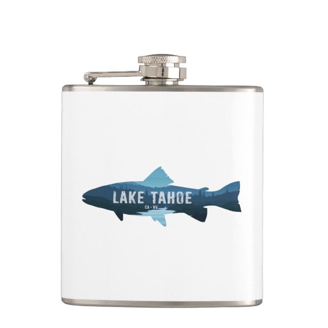Lake Tahoe California Nevada Fish Flask (Front)