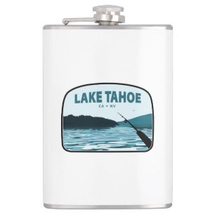 Lake Tahoe California Nevada Fishing Rod Flask