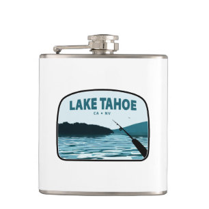 Lake Tahoe California Nevada Fishing Rod Flask