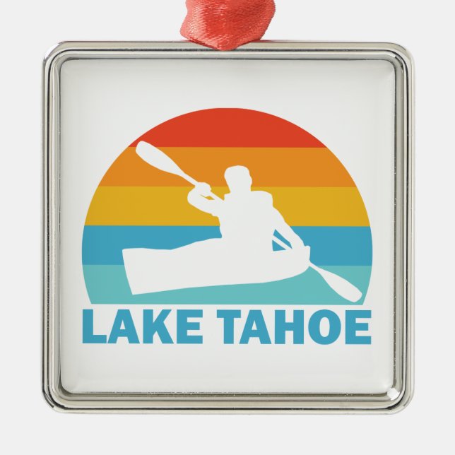 Lake Tahoe California Nevada Kayak Metal Ornament (Front)