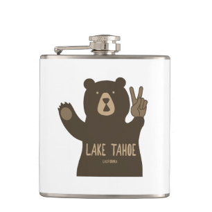 Lake Tahoe California Nevada Peace Bear Flask
