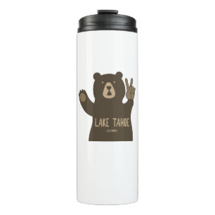 Lake Tahoe California Nevada Peace Bear Thermal Tumbler