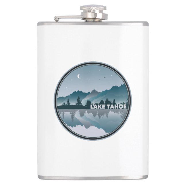 Lake Tahoe California Nevada Reflection Flask (Front)