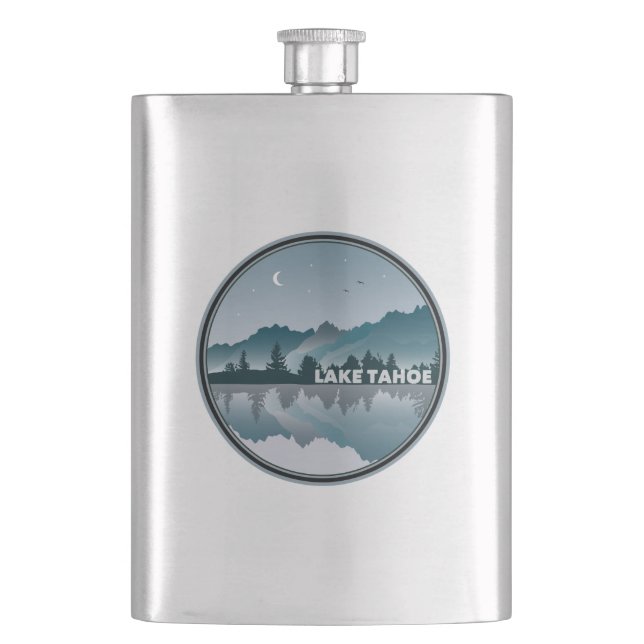 Lake Tahoe California Nevada Reflection Flask (Front)