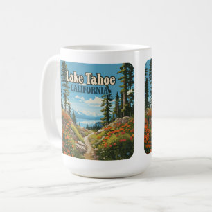 Lake Tahoe California Nevada Retro Travel Coffee Mug