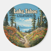 Lake Tahoe California Nevada Retro Travel