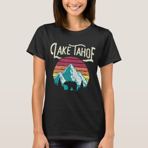 Lake Tahoe California Nevada Vintage Bear Camping T_Shirt