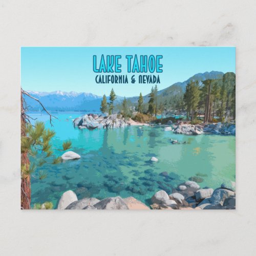 Lake Tahoe California Nevada Vintage Postcard