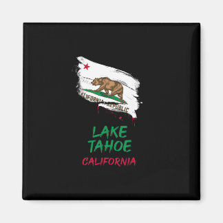 Lake Tahoe California Paint Splatter Flag Vacation Magnet